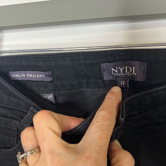 NYDJ Marilyn Straight Jeans Black - Picture 3 of 10